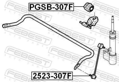 FEBEST Mounting, stabiliser bar (PGSB-307F)