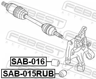 FEBEST Mounting, control/trailing arm (SAB-015RUB)