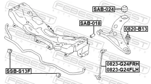 FEBEST Mounting, control/trailing arm (SAB-024)