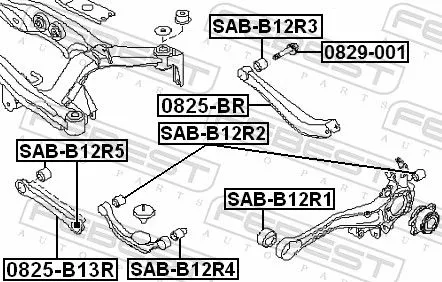 FEBEST Mounting, control/trailing arm (SAB-B12R4)