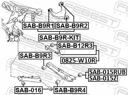 FEBEST Mounting, control/trailing arm (SAB-B9R4)