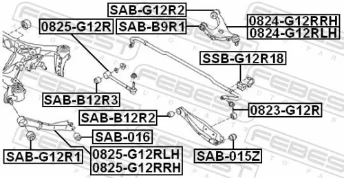 FEBEST Mounting, control/trailing arm (SAB-G12R1)