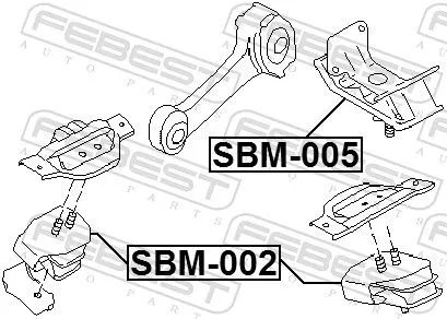 FEBEST Mounting, automatic transmission (SBM-005)