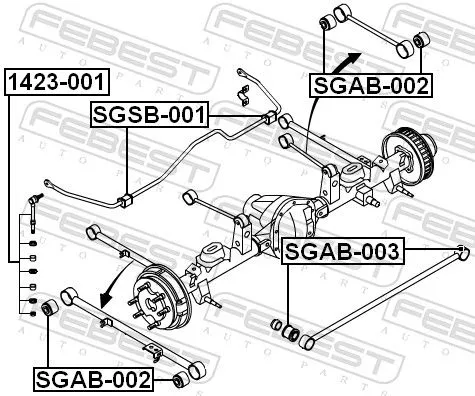 FEBEST Mounting, control/trailing arm (SGAB-003)