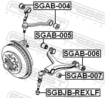 FEBEST Mounting, control/trailing arm (SGAB-006)
