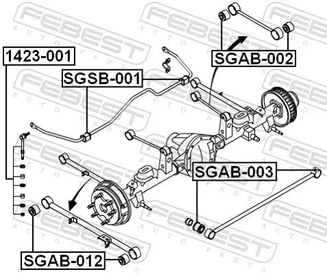 FEBEST Mounting, control/trailing arm (SGAB-012)