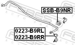 FEBEST Mounting, stabiliser bar (SSB-B9NR)