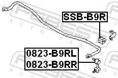 FEBEST Mounting, stabiliser bar (SSB-B9R)