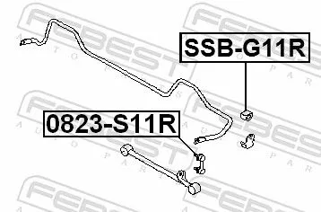 FEBEST Mounting, stabiliser bar (SSB-G11R)