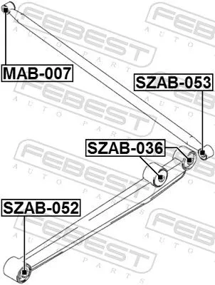 FEBEST Mounting, control/trailing arm (SZAB-052)