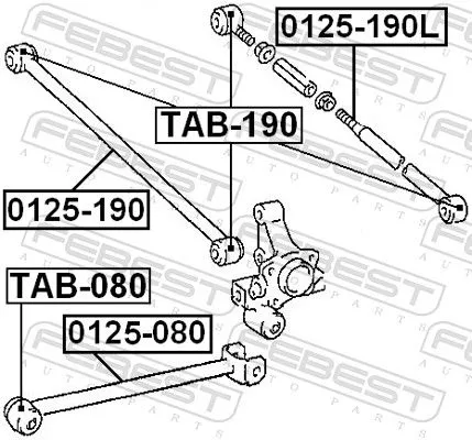 FEBEST Mounting, control/trailing arm (TAB-080)
