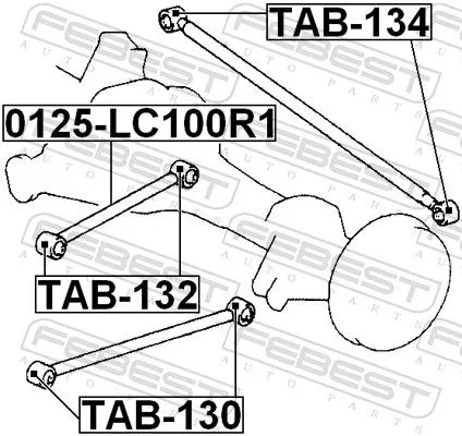 FEBEST Mounting, control/trailing arm (TAB-130)