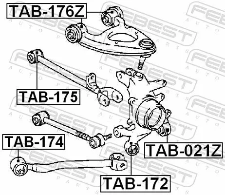 FEBEST Mounting, control/trailing arm (TAB-174)
