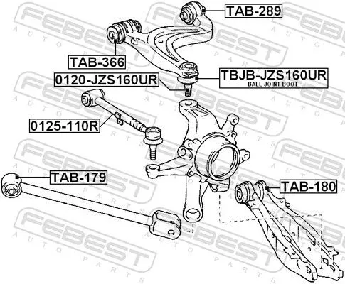 FEBEST Mounting, control/trailing arm (TAB-180)
