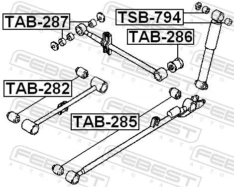 FEBEST Mounting, control/trailing arm (TAB-286)