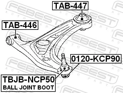 FEBEST Mounting, control/trailing arm (TAB-446)