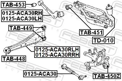 FEBEST Mounting, control/trailing arm (TAB-448)