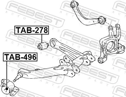 FEBEST Mounting, control/trailing arm (TAB-496)