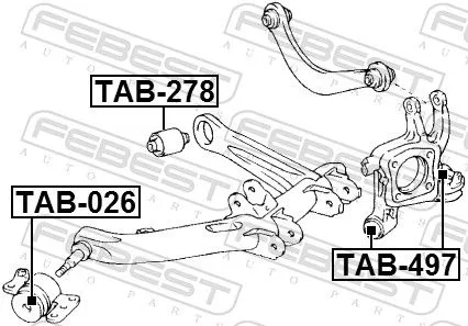 FEBEST Mounting, control/trailing arm (TAB-497)