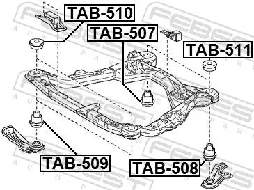 FEBEST Mounting, support frame/subframe (TAB-511)