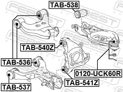 FEBEST Mounting, control/trailing arm (TAB-536)