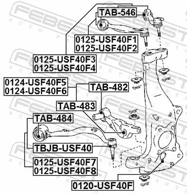 FEBEST Mounting, control/trailing arm (TAB-546)