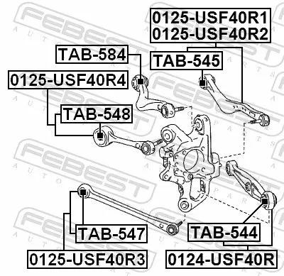 FEBEST Mounting, control/trailing arm (TAB-547)