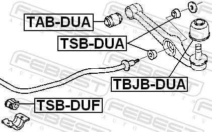 FEBEST Mounting, control/trailing arm (TAB-DUA)