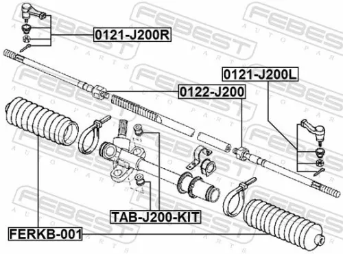 FEBEST Mounting, steering gear (TAB-J200-KIT)