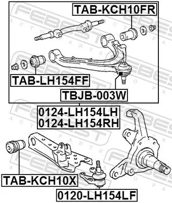 FEBEST Mounting, control/trailing arm (TAB-KCH10X)