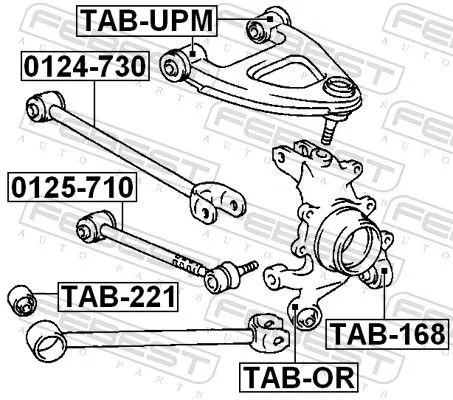 FEBEST Mounting, control/trailing arm (TAB-UPM)