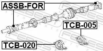 FEBEST Bearing, propshaft centre bearing (TCB-005)