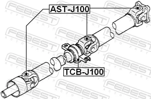 FEBEST Bearing, propshaft centre bearing (TCB-J100)
