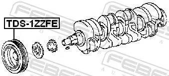 FEBEST Belt Pulley, crankshaft (TDS-1ZZFE)