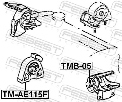 FEBEST Mounting, engine (TM-AE115F)