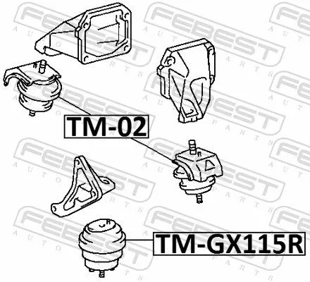 FEBEST Mounting, engine (TM-GX115R)