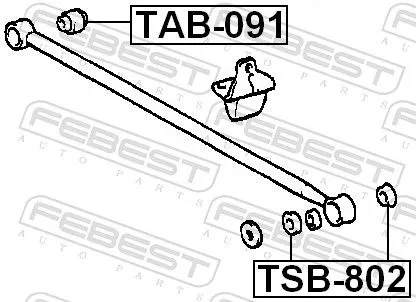 FEBEST Mounting, control/trailing arm (TSB-802)