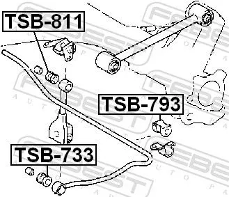 FEBEST Mounting, axle strut (TSB-811)