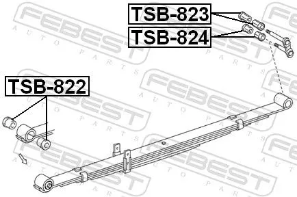 FEBEST Bushing, leaf spring (TSB-822)