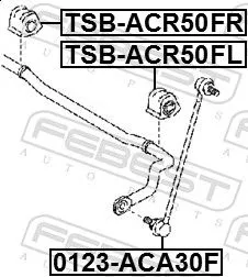 FEBEST Mounting, stabiliser bar (TSB-ACR50FR)