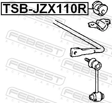 FEBEST Mounting, stabiliser bar (TSB-JZX110R)