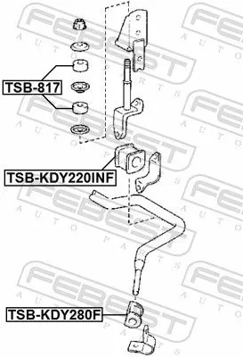 FEBEST Mounting, stabiliser bar (TSB-KDY220INF)