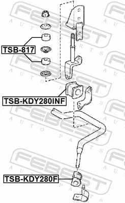 FEBEST Mounting, stabiliser bar (TSB-KDY280INF)