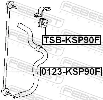 FEBEST Mounting, stabiliser bar (TSB-KSP90F)