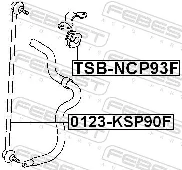 FEBEST Mounting, stabiliser bar (TSB-NCP93F)