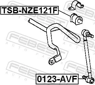 FEBEST Mounting, stabiliser bar (TSB-NZE121F)