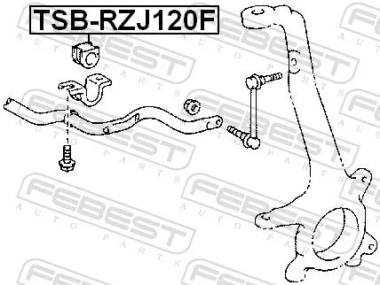 FEBEST Mounting, stabiliser bar (TSB-RZJ120F)