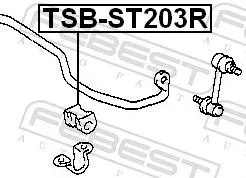 FEBEST Mounting, stabiliser bar (TSB-ST203R)