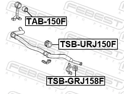 FEBEST Mounting, stabiliser bar (TSB-URJ150F)