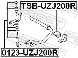 FEBEST Mounting, stabiliser bar (TSB-UZJ200R)